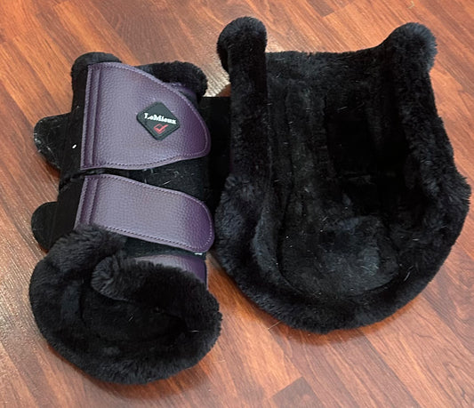 LeMieux purple medium fleece boots (2)