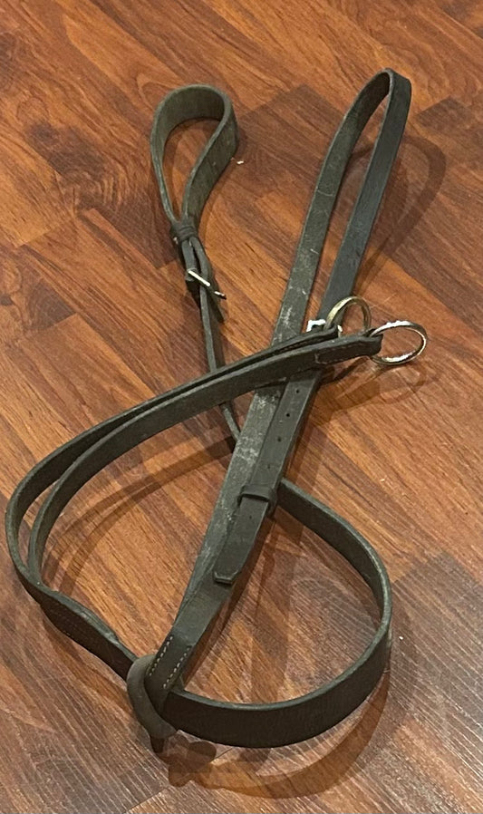 Brown full size raised leather running martingale. Needs oiled