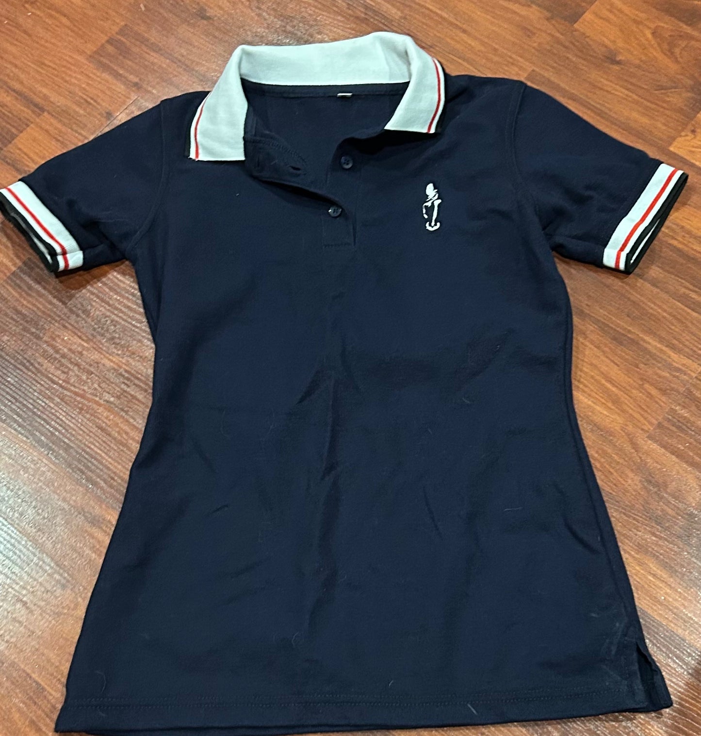 Small navy polo shirt