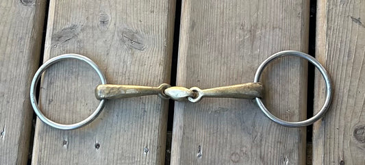 6” loose ring snaffle with lozenge. No brand