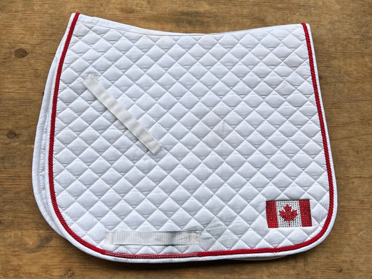 White full size pad with red trim