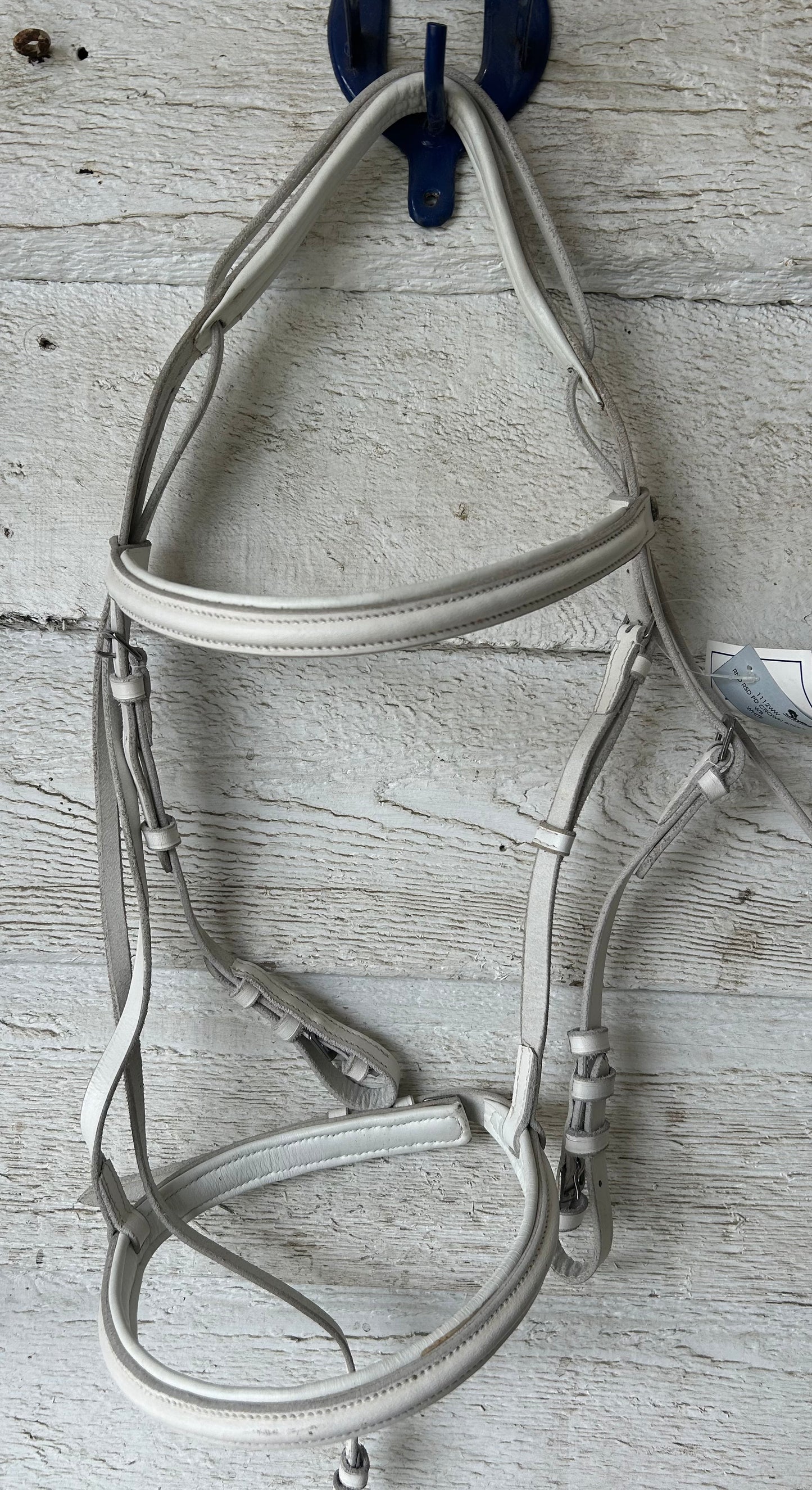White bridle. Brand new Warmblood. Cavasson noseband