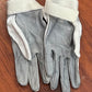 White gloves men’s XS or ladies 7. Very sticky palms.
