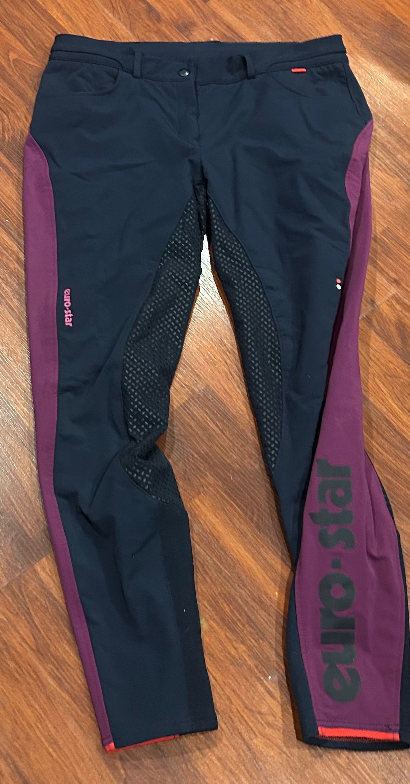 Euro star size 30 navy and purple full seat breeches