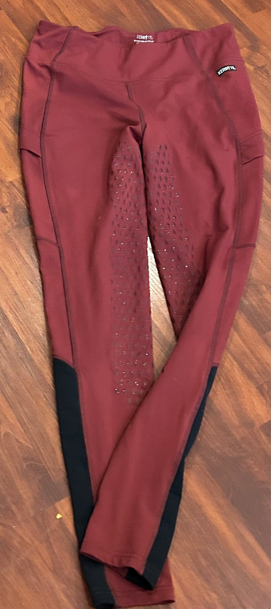 Kerrits large burgundy winter weight riding tights