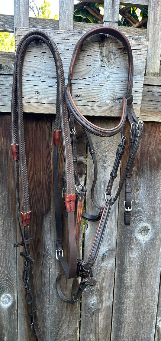 Antares full size figure 8 bridle with rubber reins