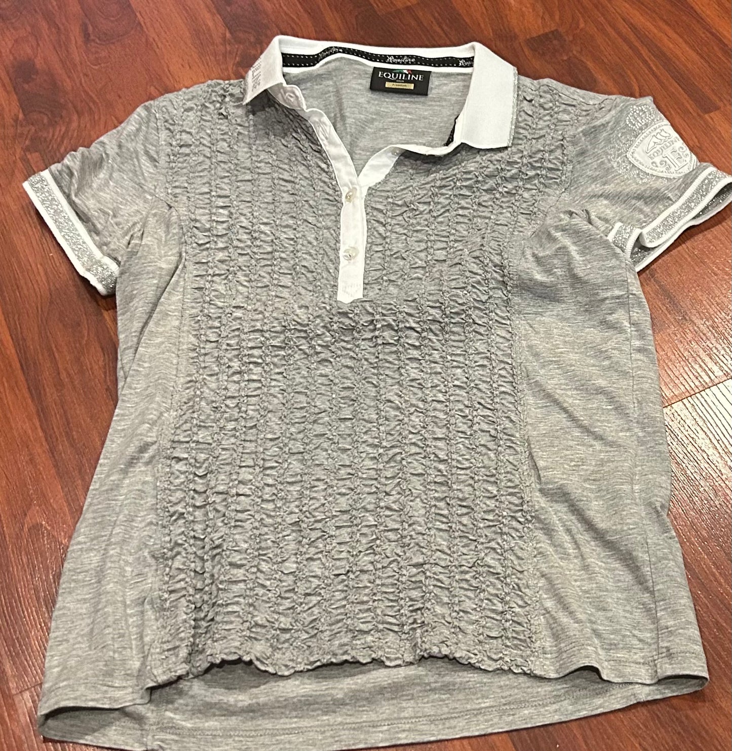 Equiline large grey with bling short sleeve shirt