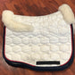 Mattes medium sheepskin dressage pad white with burgundy and navy trim