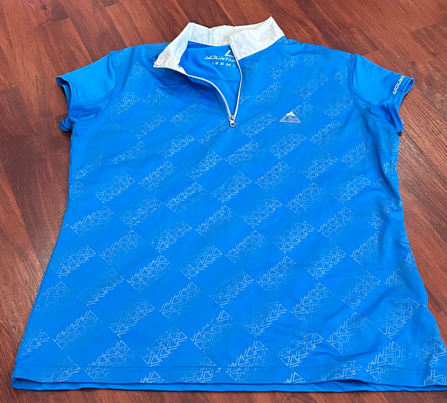 Mountain horse XL 1/4 zip blue short sleeve shirt