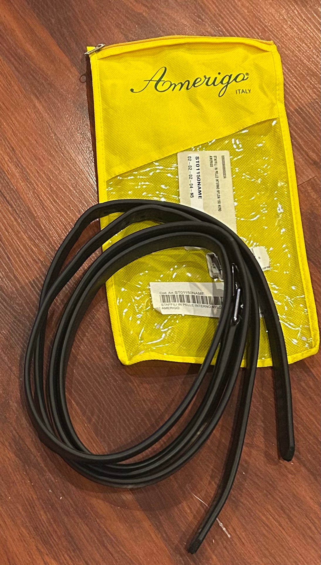 Amerigo black 60” traditional leathers. Very lightly used.