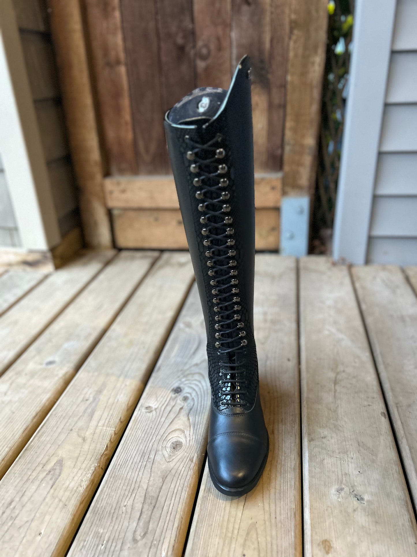 Kingsley Orlando black size 37 14” calf 19.5” tall. 547858