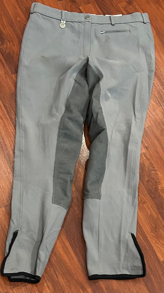 Pikeur Lugana size 34 grey full seat breeches. Minor stains