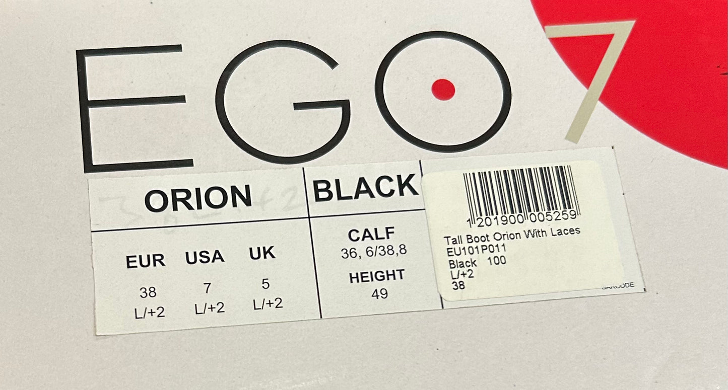 Ego 7 Orion size 7 calf 15” calf 19” tall. Needs lace.
