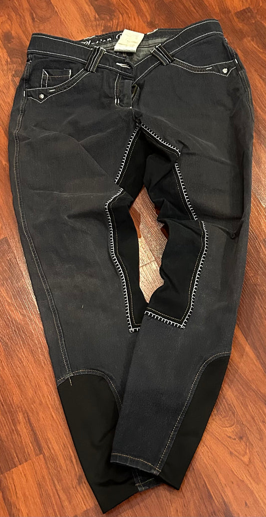 Elation platinum size 28 black full seat breeches