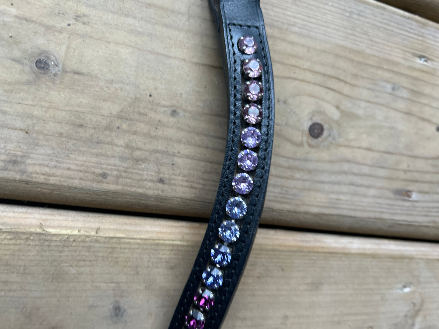 15” Otto Schumacher black purple shade ombre crystal browband