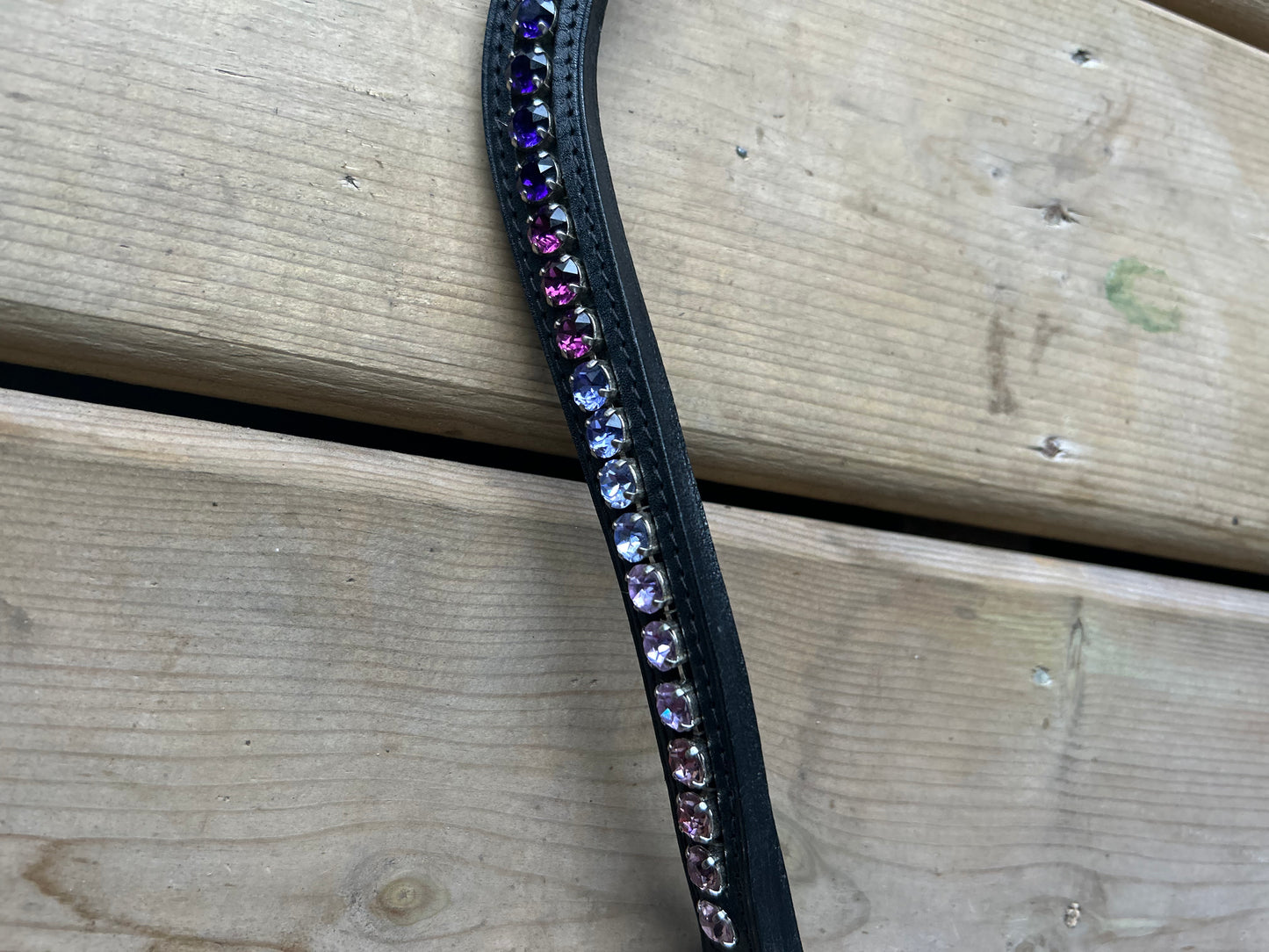 15” Otto Schumacher black purple shade ombre crystal browband