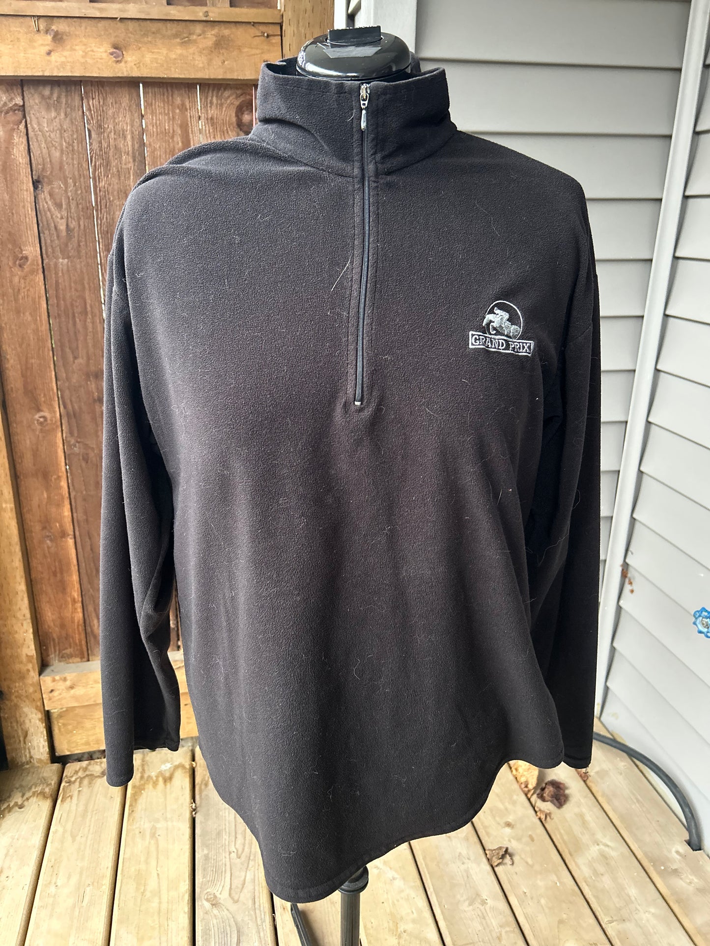 Grand Prix large black 1/4 zip fleece