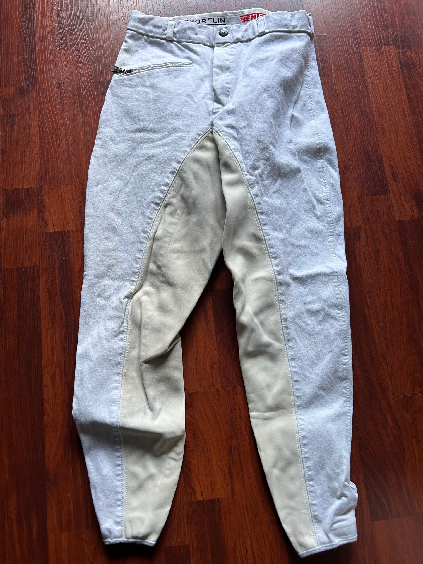 RTS size 26” white breeches real leather seat