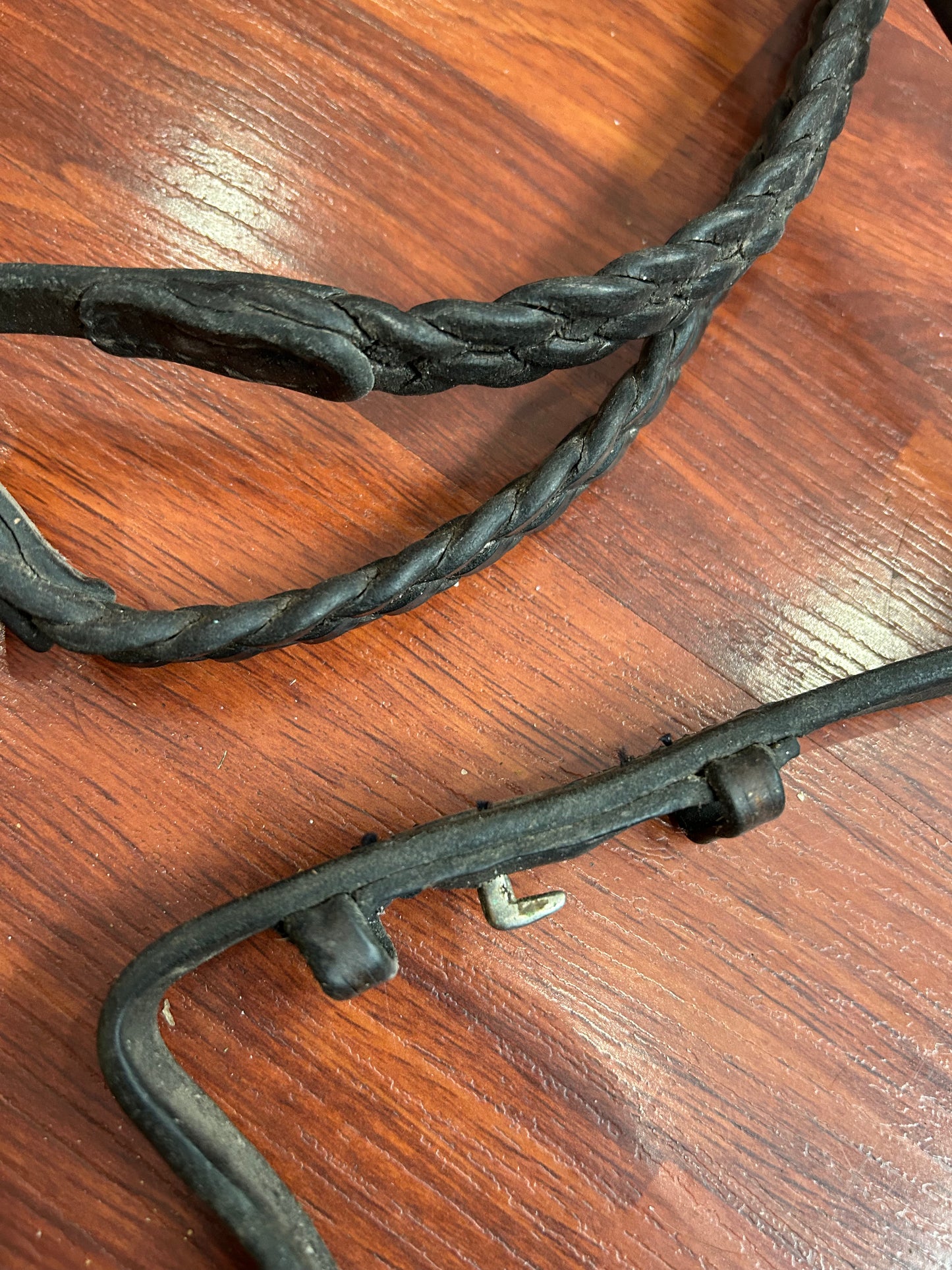 Braided brown reins