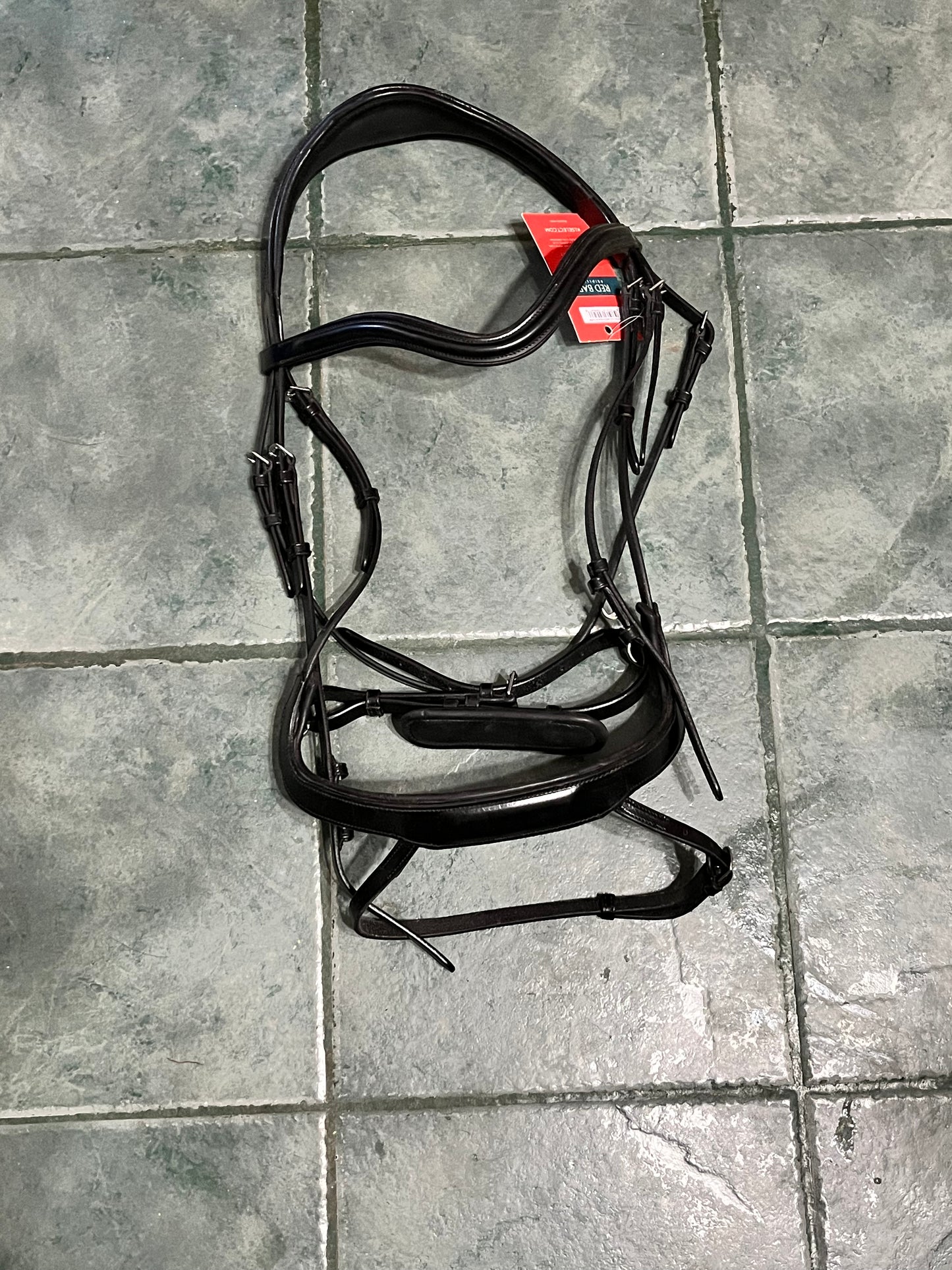 Red Barn Arena Ergonomic black flash O/S bridle -brand new