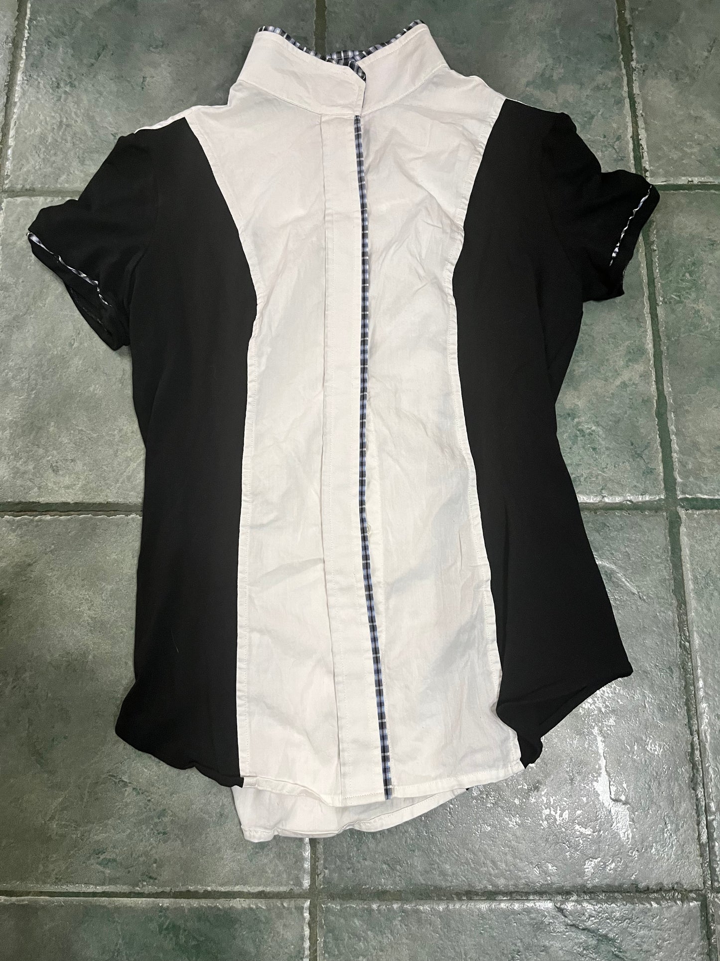 ieFash short sleeved shirt black and white XL