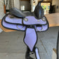8” purple very small child western saddle.