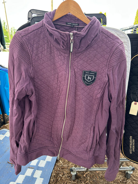 Asmar 2XL quilted purple zipper sweater