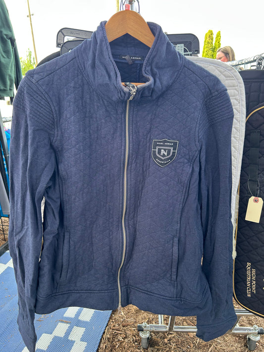 Asmar 2XL navy zip up small hole in arm