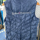 Navy XL down vest. Embroidered