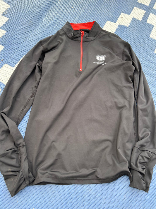 Asmar 2XL black/red long sleeve shirt. Arm holes and snags