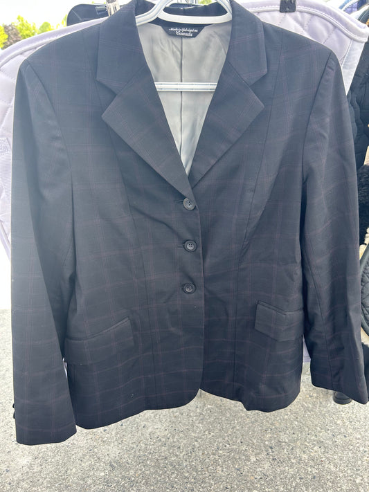 Elite 14R Black and purple check show coat