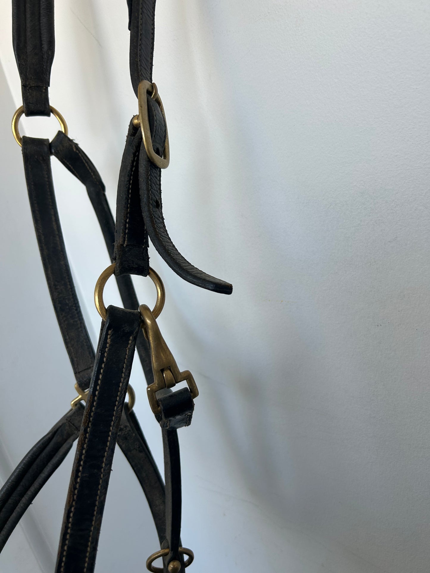 Horze full size black leather halter