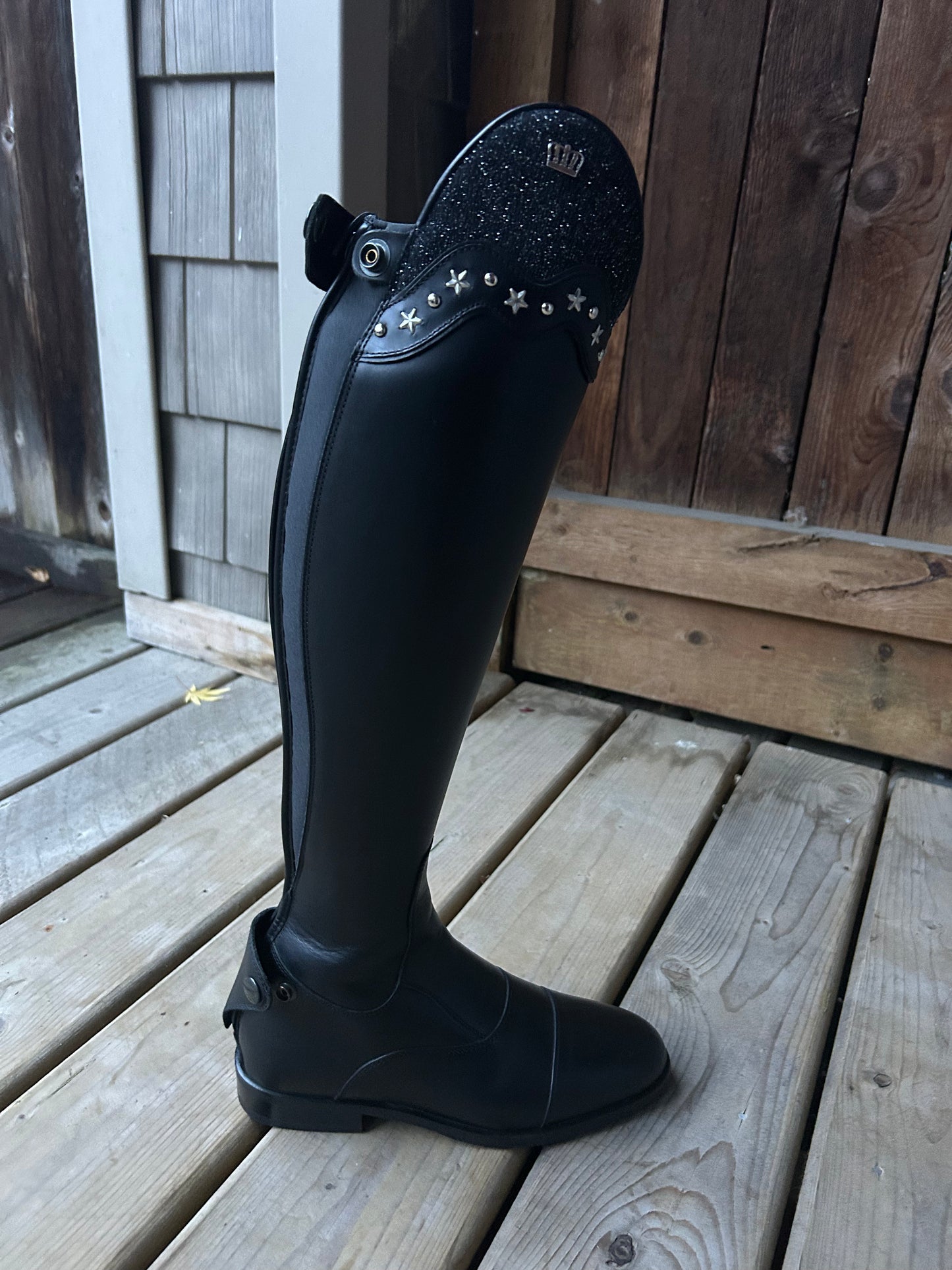 Kingsley size 38 olbia 01 stardust. 13” calf 20” tall.