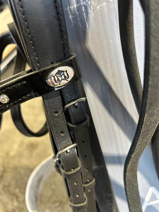 Solo XF double rolled bridle with reins