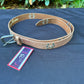 Brown leather belt with stones 100 cm (39")