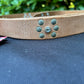 Brown leather belt with stones 100 cm (39")