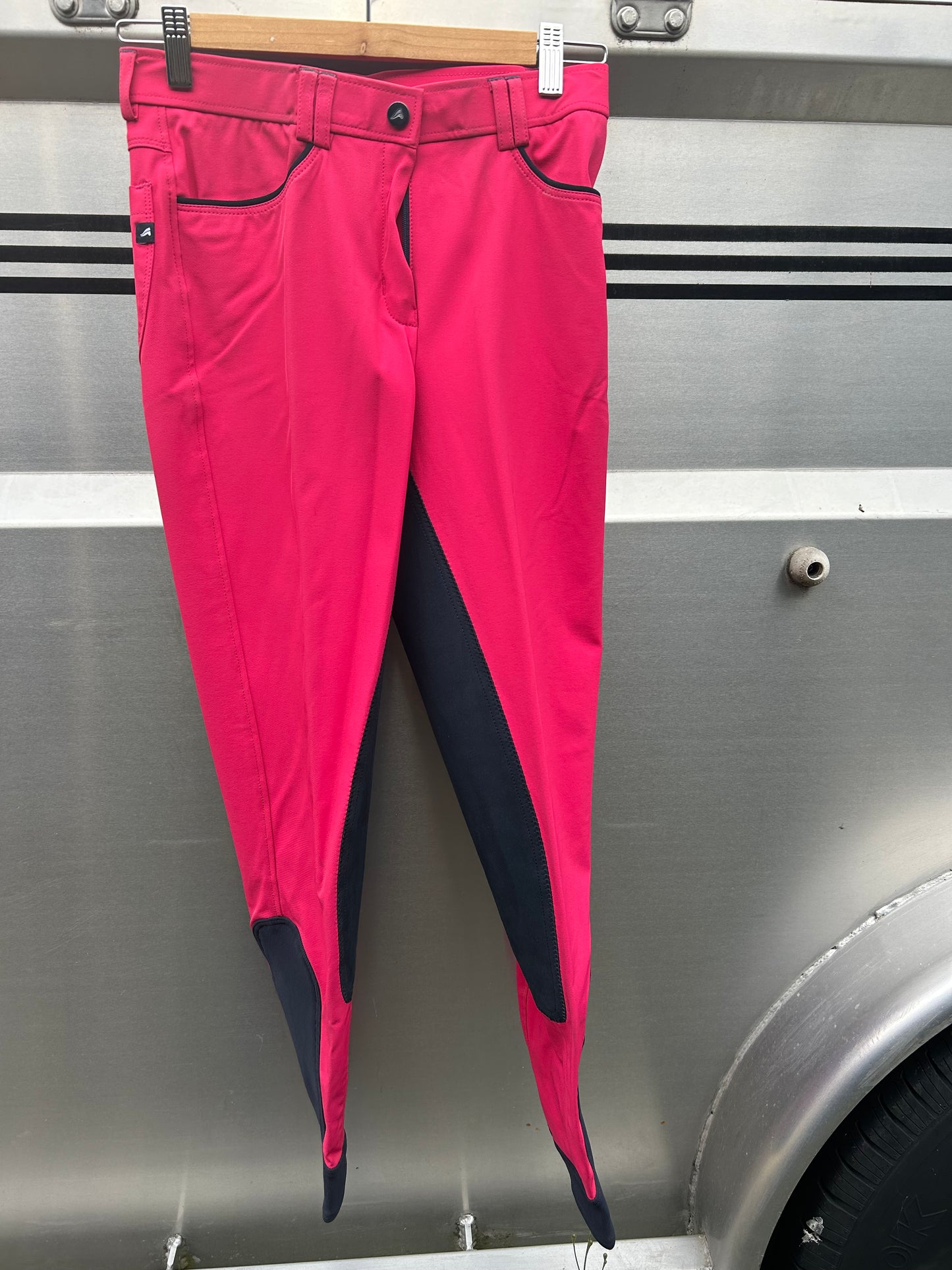 24L Euro Star Louisa raspberry full seat breeches