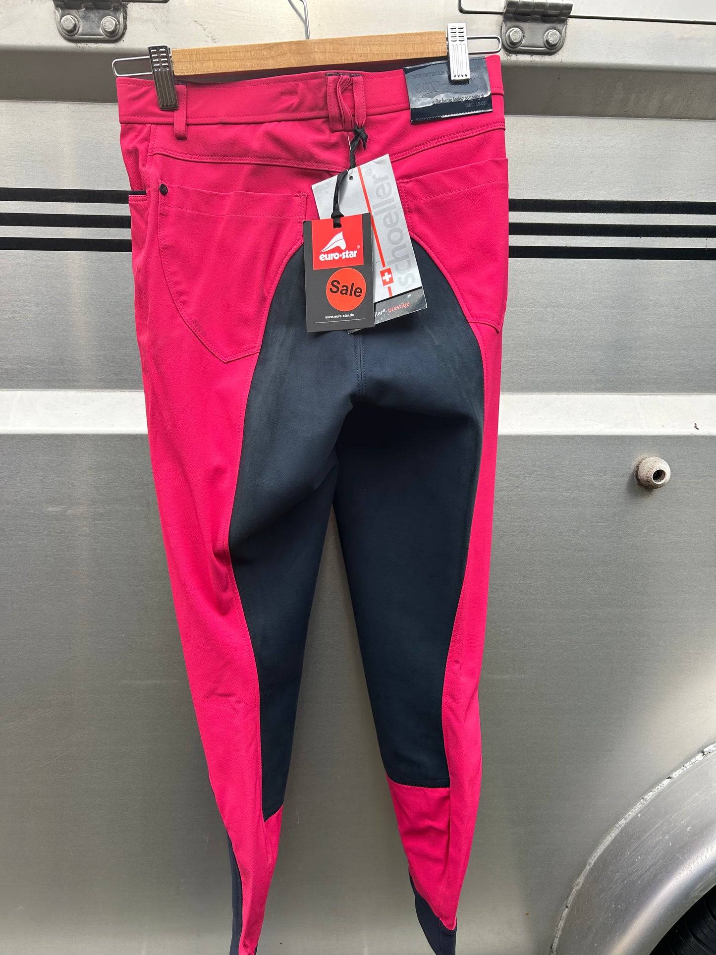 24L Euro Star Louisa raspberry full seat breeches