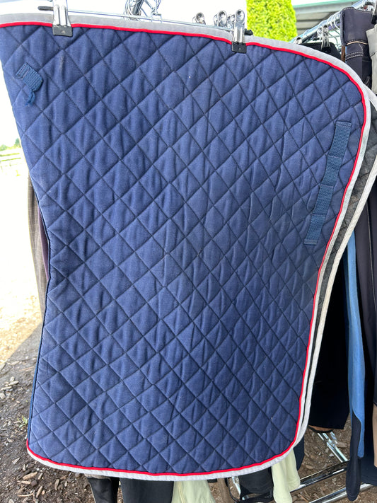 Ogilvy navy dressage pad red trim