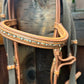 Full size figure 8 light brown bling bridle