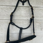 Black cob leather halter. Brass hardware.