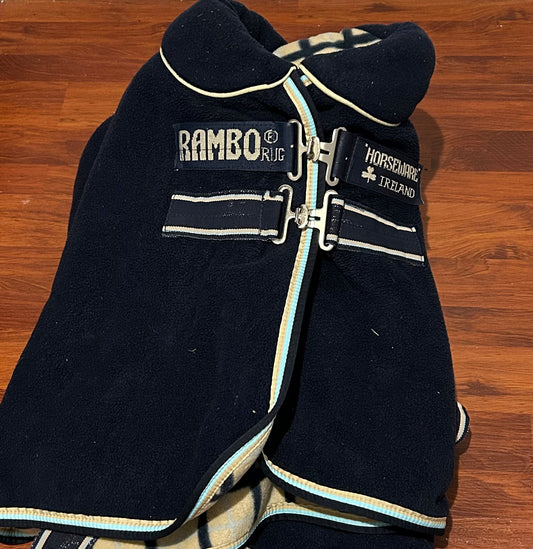 Rambo Horsewear 75” navy fleece cooler