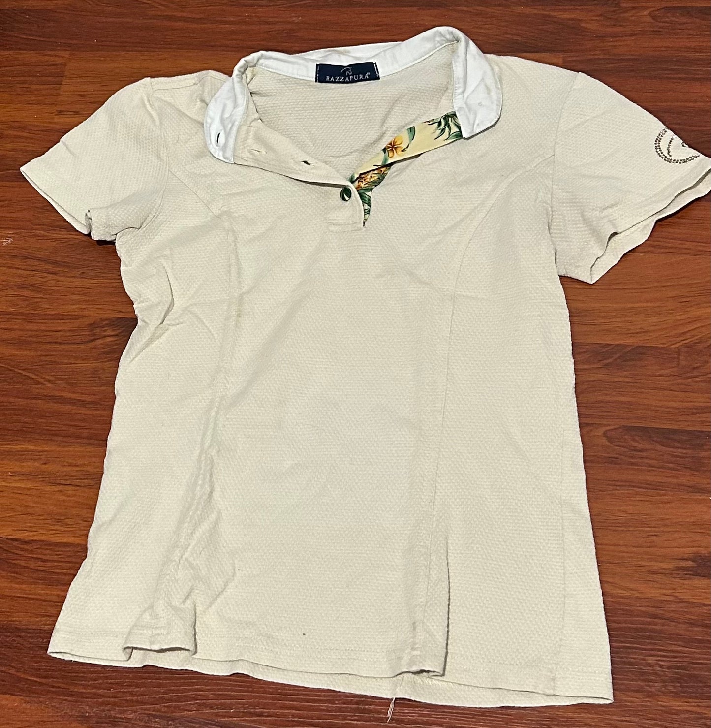 Razzapura cream show shirt XS